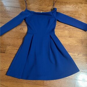 Elegant Blue Off-Shoulder Dress